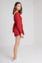 The Fifth The Fifth Sweet Disposition Playsuit Burnt Red