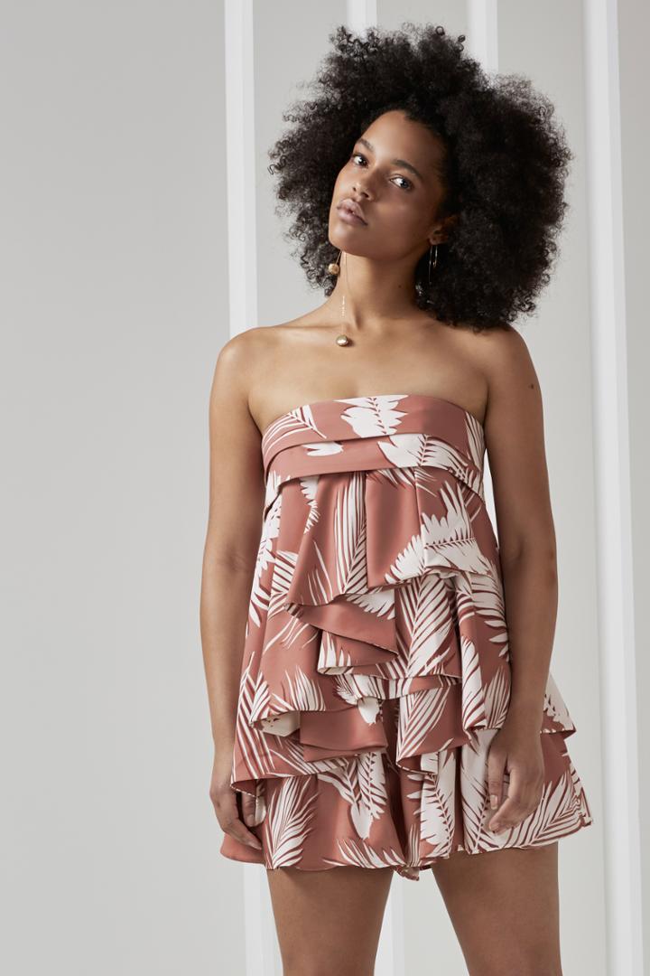C/meo Collective Interrupt Bustier Rosewood Maui Print
