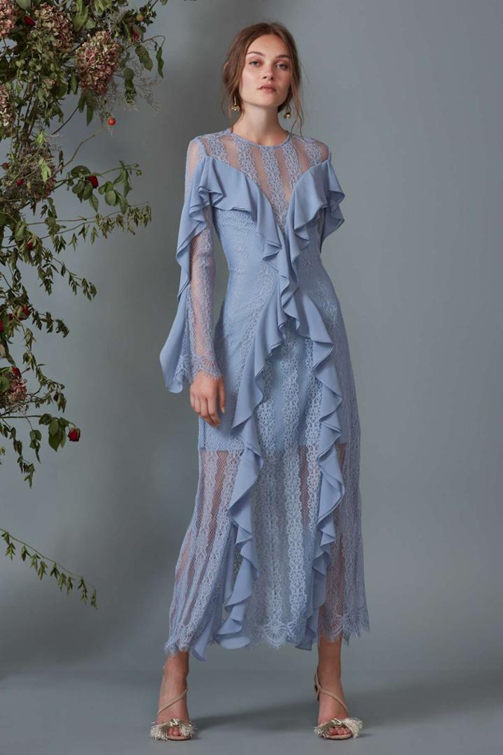 Keepsake Better Days Lace Gown Dusty Blue