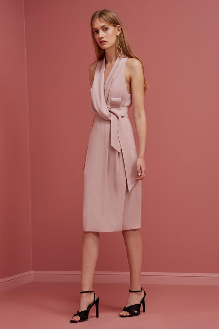 Keepsake No Limits Midi Dress Blush
