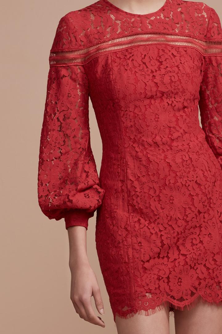 Keepsake Keepsake Butterfly Long Sleeve Lace Dress Redxxs, Xs,s,m,l