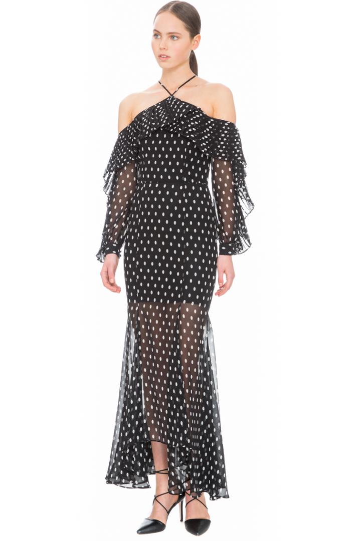 Keepsake Don't Wait Maxi Dress Spot Print Dark