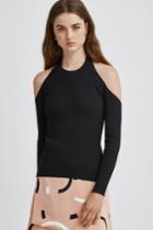 C/meo Collective No Return Long Sleeve Knit Top Black