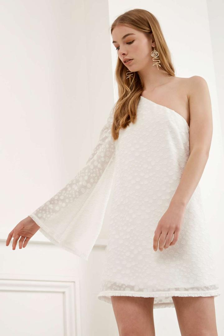 C/meo Collective C/meo Collective Static Space Long Sleeve Dress Ivory