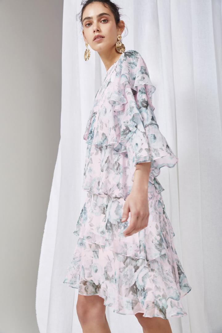 Keepsake Keepsake Sweet Love Long Sleeve Mini Dress Sage Rose Floralxxs, Xs,s,m,l,xl