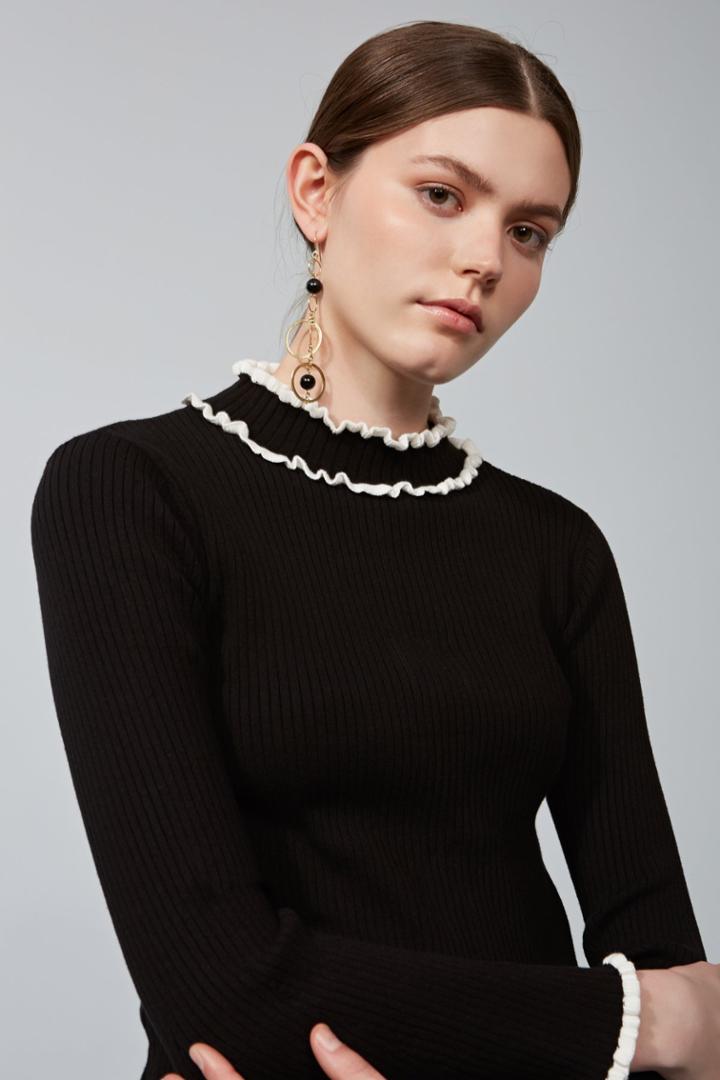 Keepsake A Knit By Any Other Name Long Sleeve Top Black
