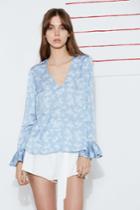 The Fifth Ophelia Long Sleeve Top Sky Linear Rosexxs, Xs,s,m,l