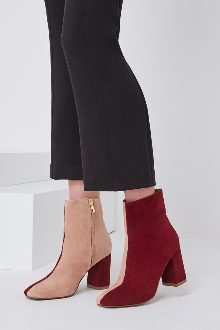 Jaggar Footwear Blocked Boot Nude/berry