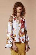 C/meo Collective Gossamer Long Sleeve Top Mist Botanic
