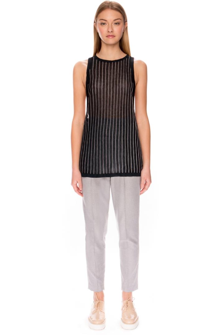 Finders Keepers Dissolve Knit Short Sleeve Navy Stripe