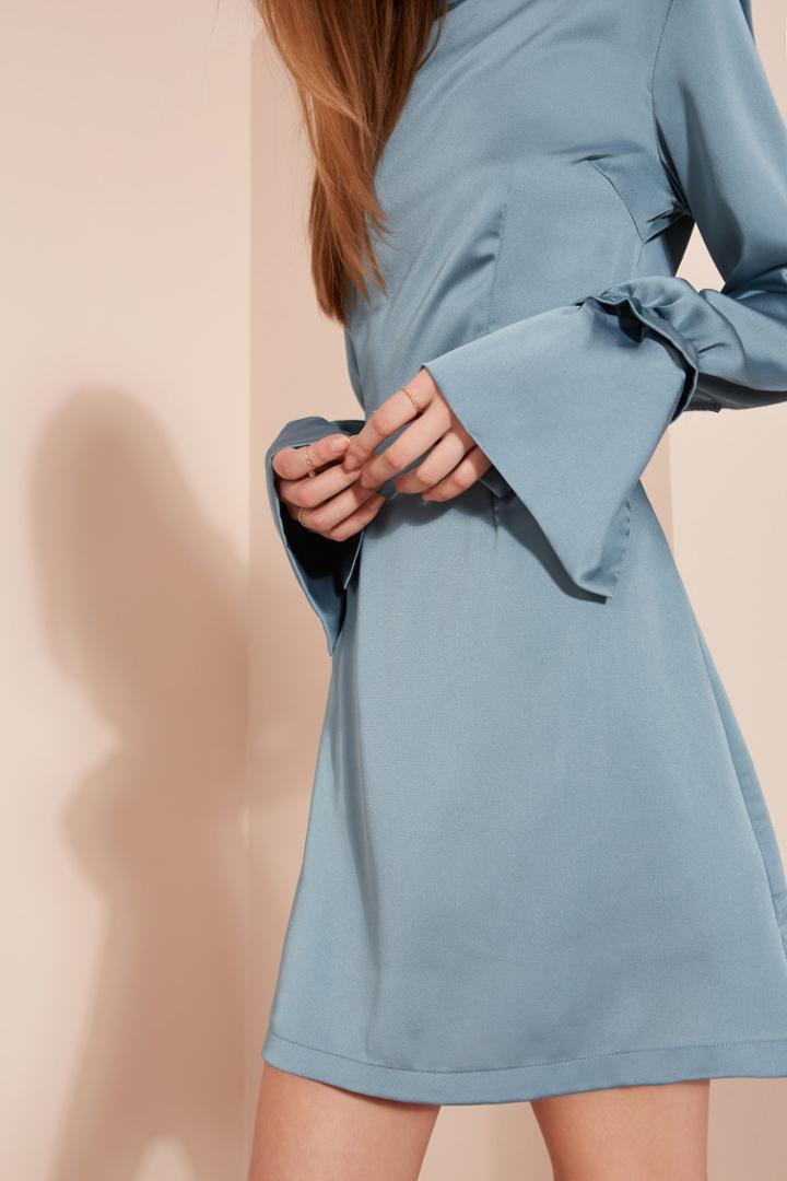 The Fifth Cue The Beats Long Sleeve Dress Blue Smoke