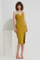 C/meo Collective No Competition Dress Chartreuse