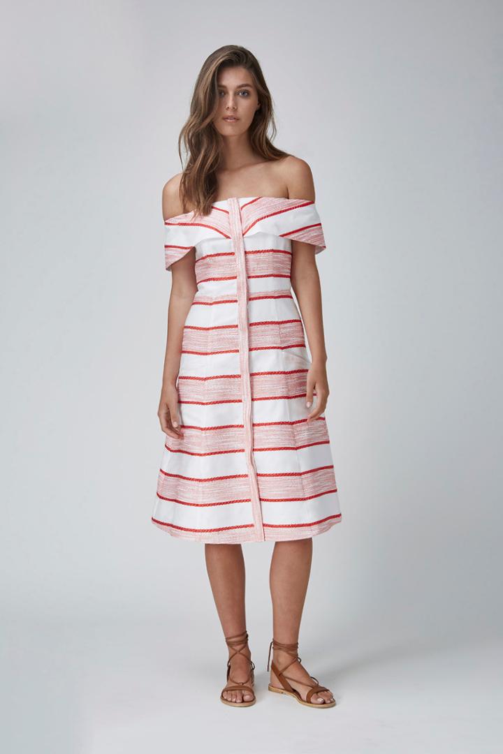 Finders Keepers Begin Again Dress Red Stripe