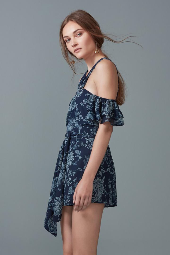 Keepsake Keepsake Go With It Romper Navy Paisleyxxs, Xs,s,m,l