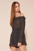 The Fifth Night Vision Long Sleeve Playsuit Midnight Sky Print