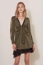 The Fifth The Fifth Changing Course Long Sleeve Top Deep Khaki