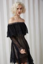Keepsake Slide Long Sleeve Lace Dress Black
