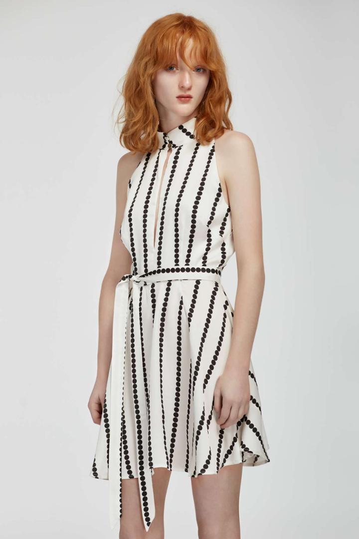 Finders Keepers Finders Keepers Carlos Short Sleeve Dress White Base Spot Print