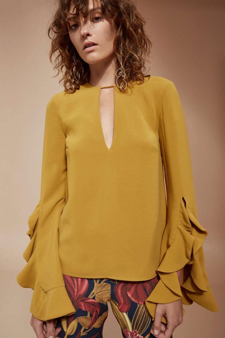 C/meo Collective C/meo Collective Gossamer Long Sleeve Top Chartreuse