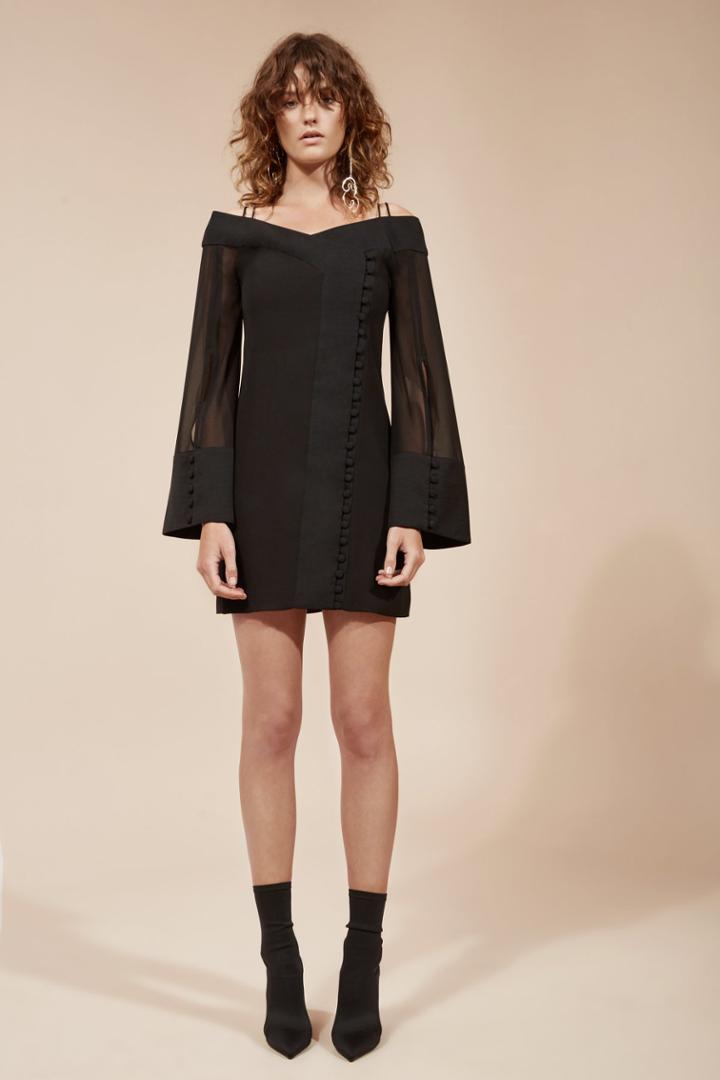 C/meo Collective Presence Long Sleeve Dress Black