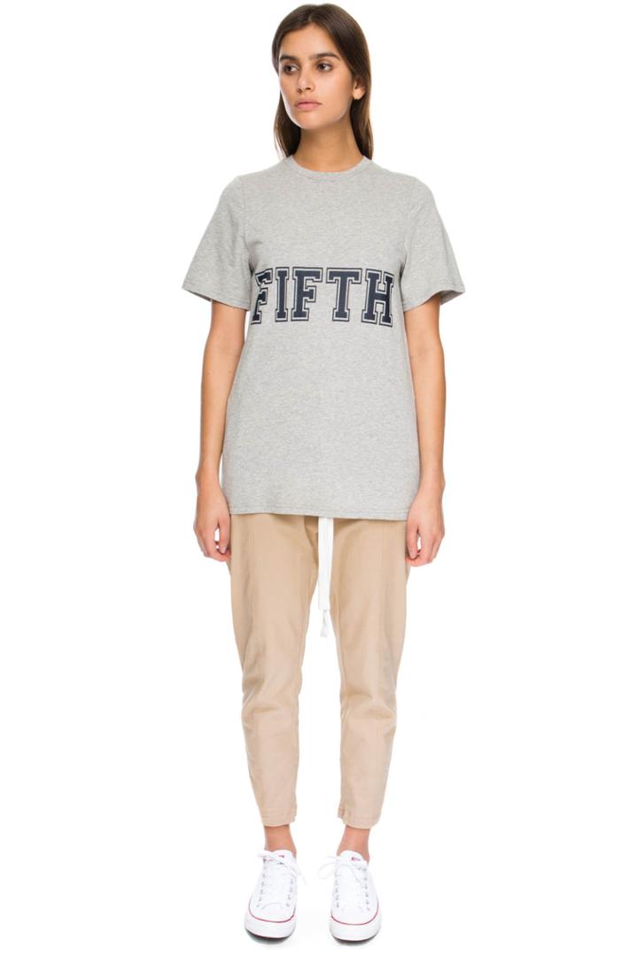 The Fifth The Wild One T-shirt Grey Marle/ Navy Print