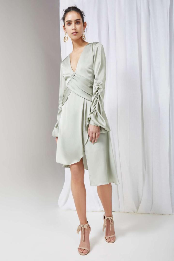 Keepsake Dark Paradise Long Sleeve Dress Sagexs,s,m,xl
