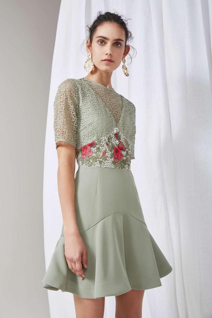 Keepsake Rosebud Mini Dress Sagexxs, Xs,s,m,l