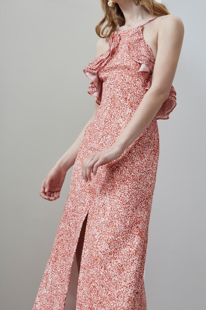C/meo Collective Fading Nights Fitted Dress Terrazzo