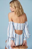 Finders Keepers Finders Keepers Instinct Long Sleeve Top Pale Blue Stripexxs, Xs,s,m,l