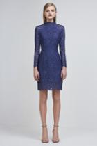 Keepsake Electric Long Sleeve Lace Dress Navy
