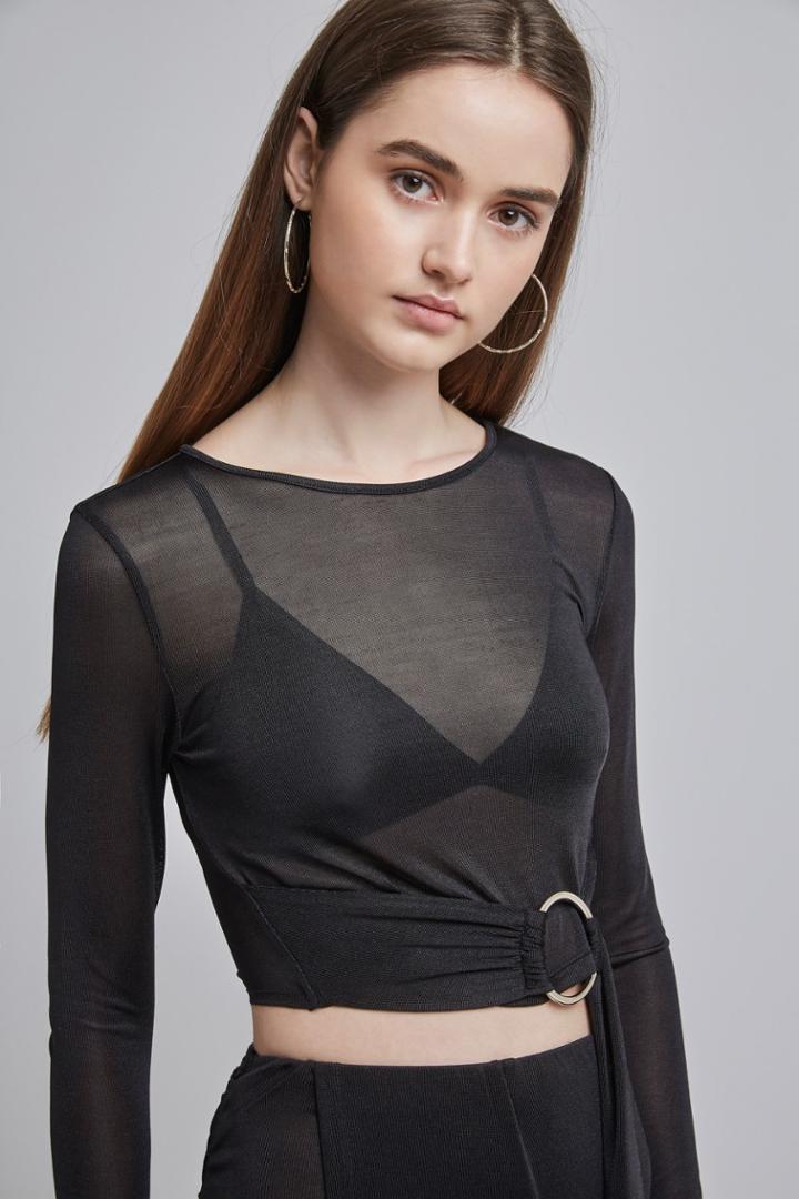 Finders Keepers Finders Keepers Maxwell Long Sleeve Crop Black