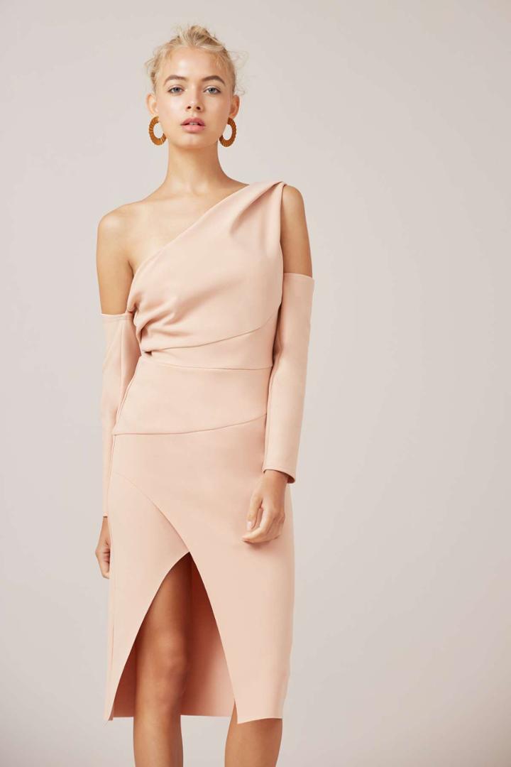 Finders Keepers Oblivion Long Sleeve Dress Nudexxs, Xs,s,m,l