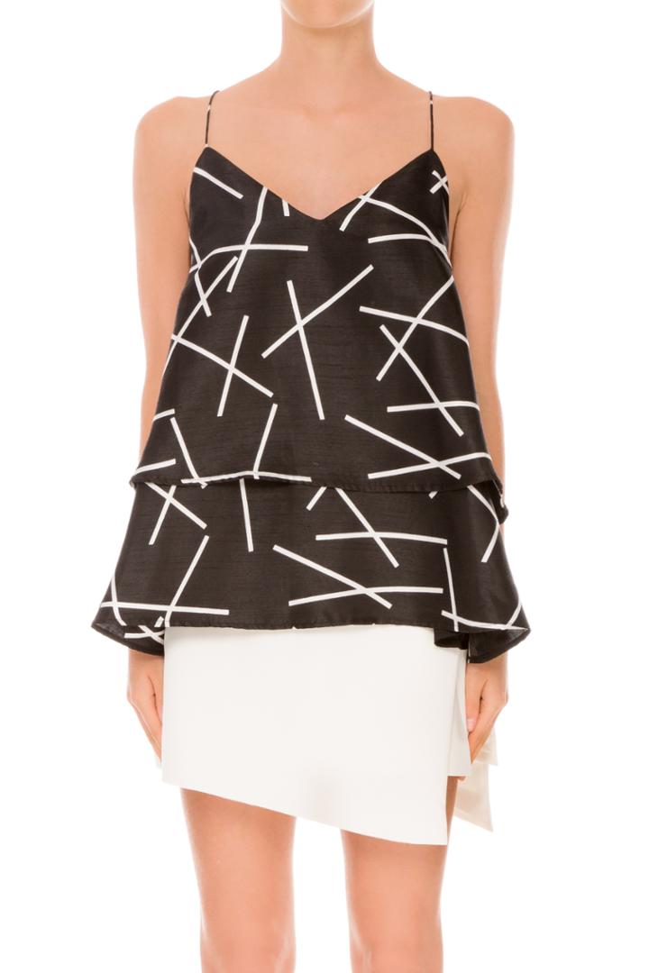 C/meo Collective New Day Top Geo Black