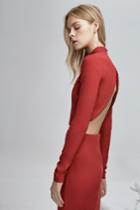 Finders Keepers Aspects Long Sleeve Crop Cherry