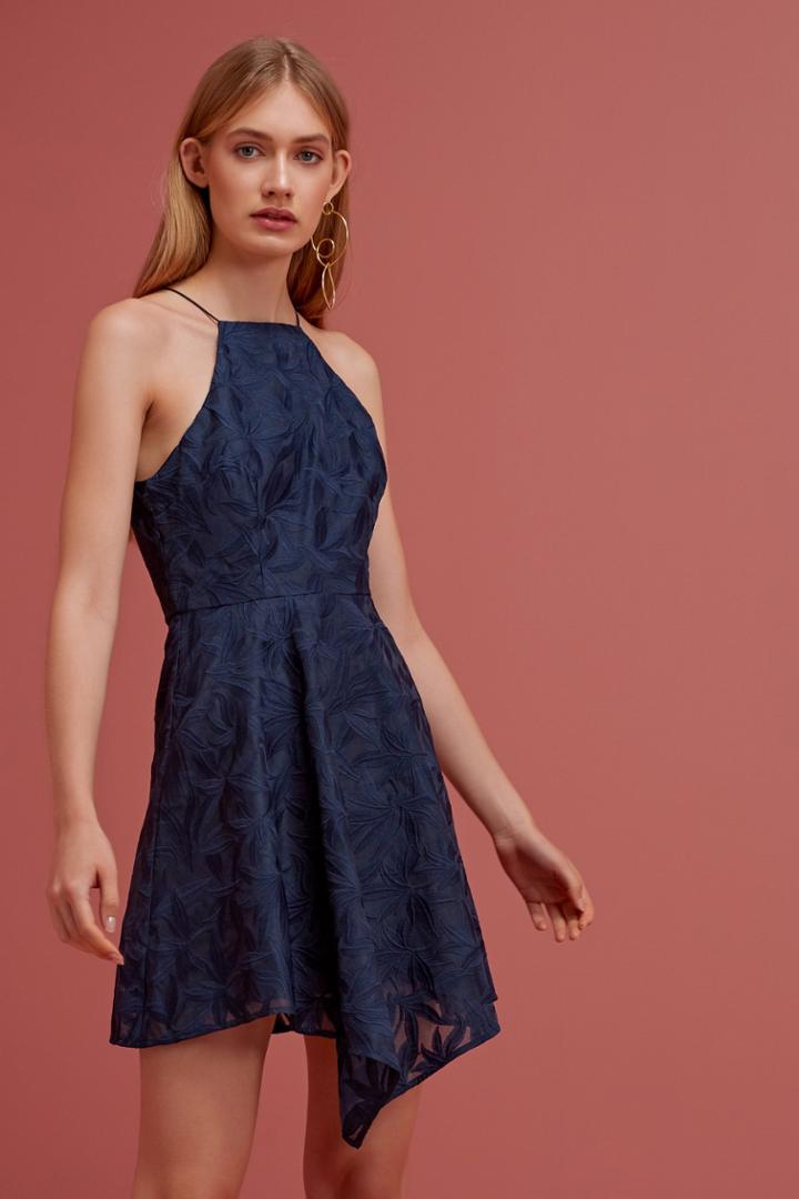 Keepsake Plain Sight Mini Dress Navy