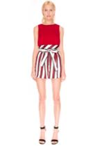 Finders Keepers Finders Keepers Either Way Short Burgandy/navy Stripe