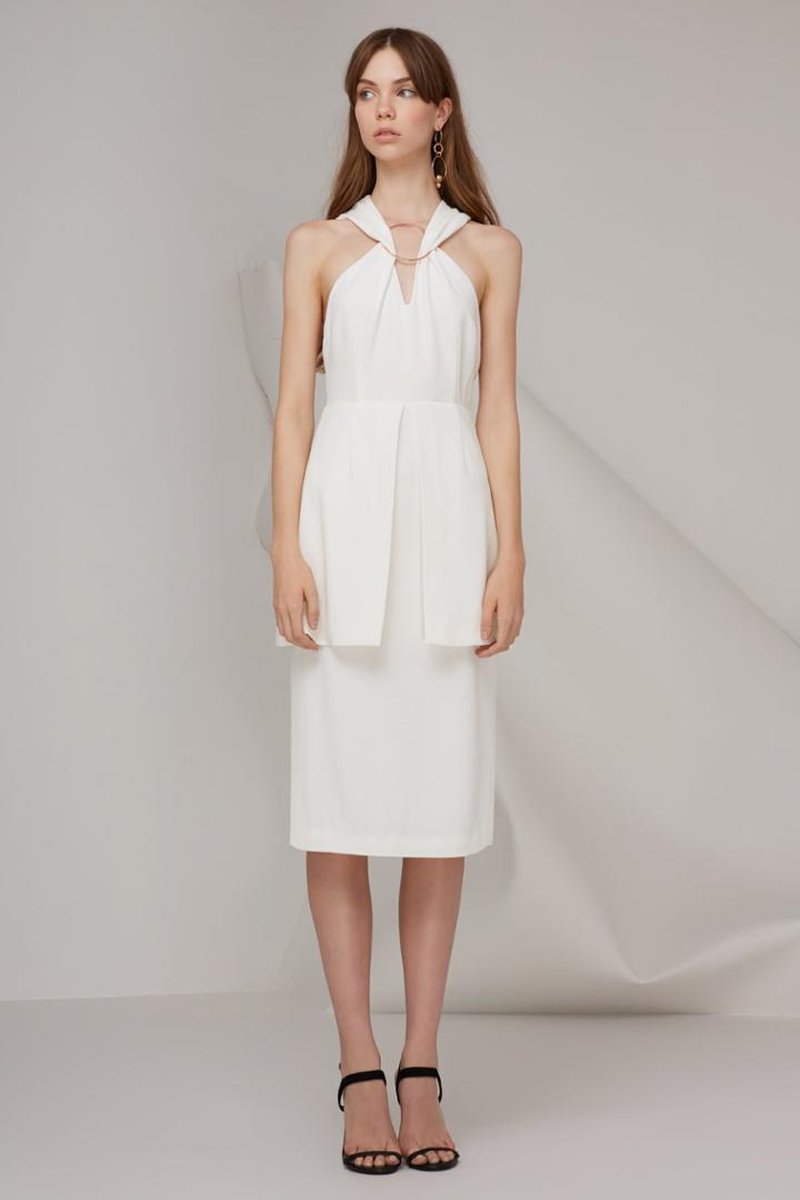 Keepsake Darkest Light Midi Dress Ivory