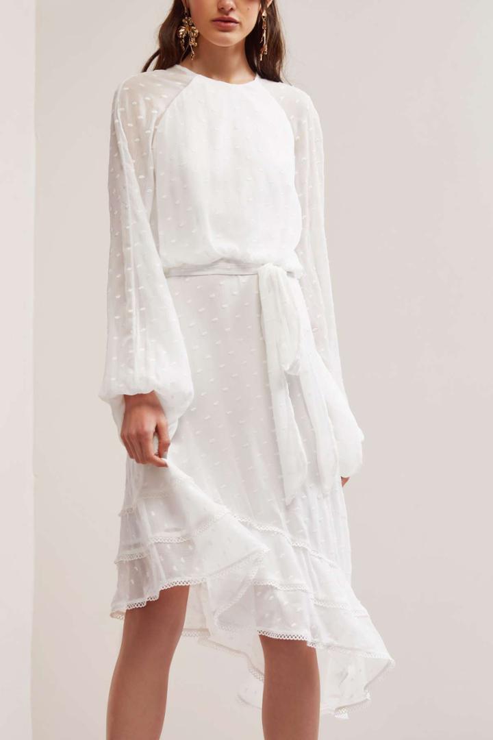 Keepsake Hideaway Long Sleeve Dress Ivoryxxs, Xs,s,m,l