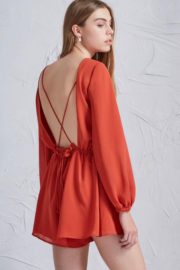 The Fifth The Tambourine Playsuit Burnt Orange