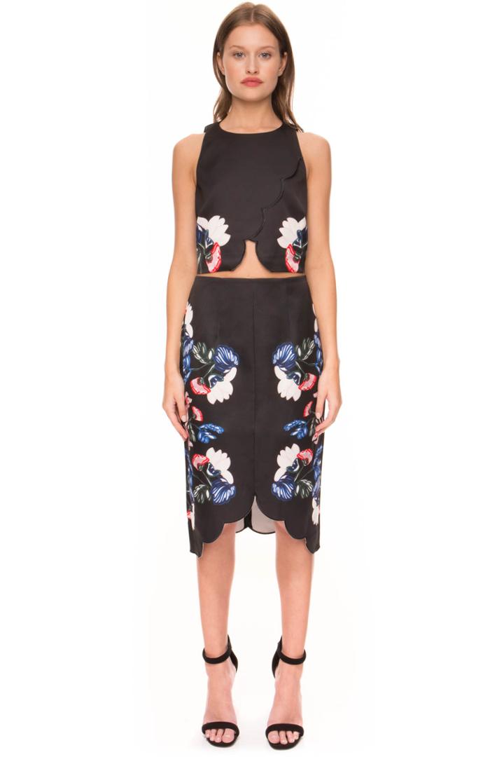 Keepsake The Other Side Skirt Dark Folk Floral