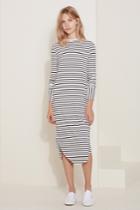 The Fifth Shine By Long Sleeve Dress Black And White Stripe
