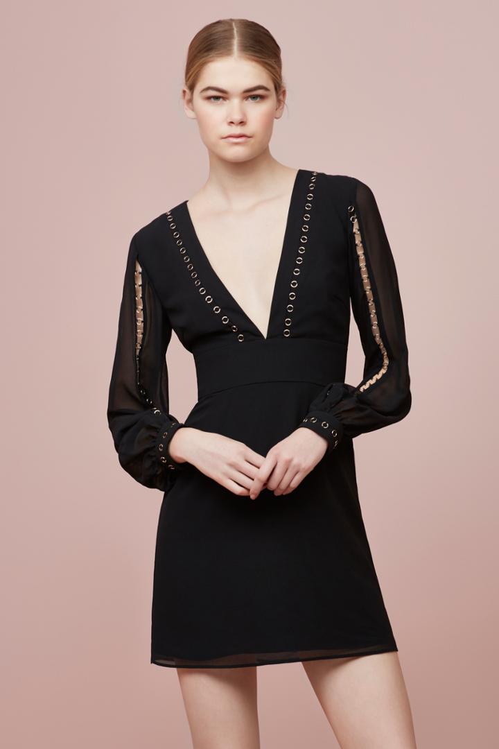 Keepsake In My Eyes Long Sleeve Dress Black