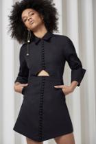 C/meo Collective Let It Go Long Sleeve Shirting Dress Black