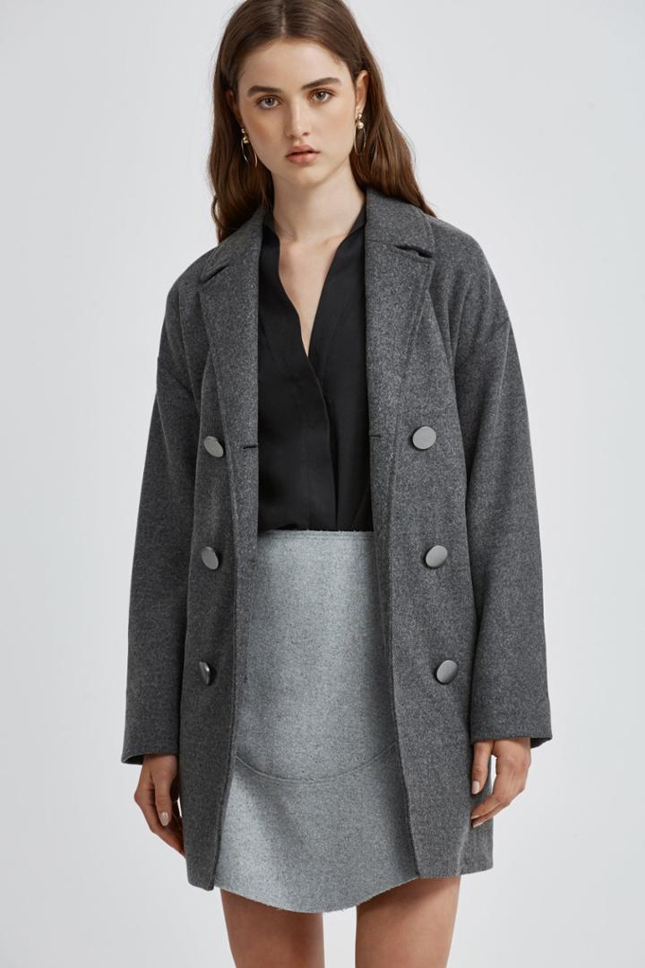 Finders Keepers Finders Keepers Seidler Coat Dark Grey Marle