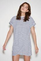 The Fifth Recharge Stripe Dress White W Navyxxs, Xs,s,m,l