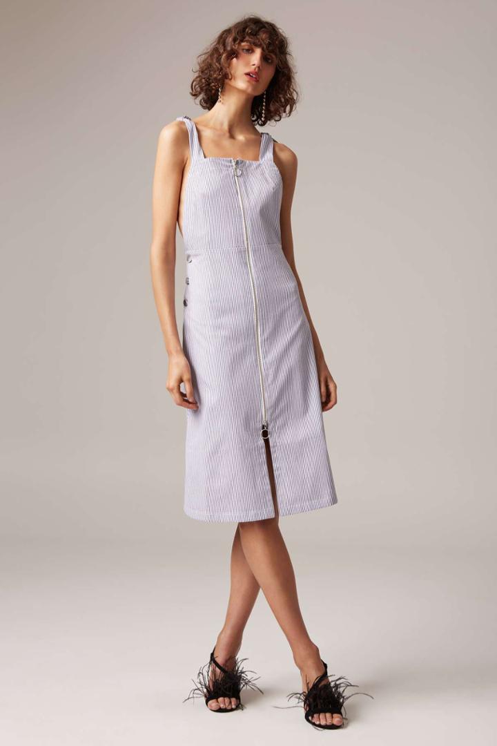 C/meo Collective C/meo Collective Together Again Midi Dress Navy Stripexxs, Xs,s,m,l,xl