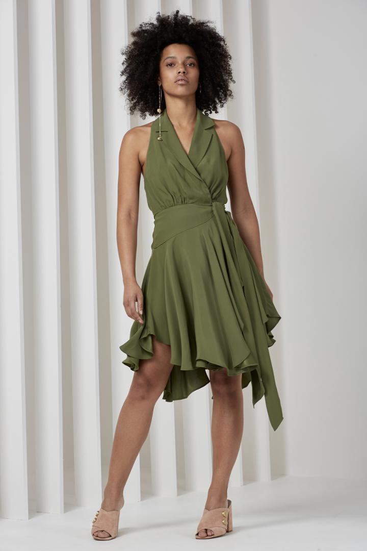 C/meo Collective Caught Up Short Sleeve Dress Pine