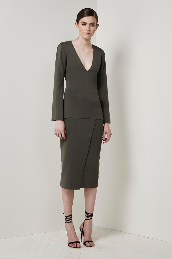 Keepsake Keepsake If Only Knit Skirt Khaki
