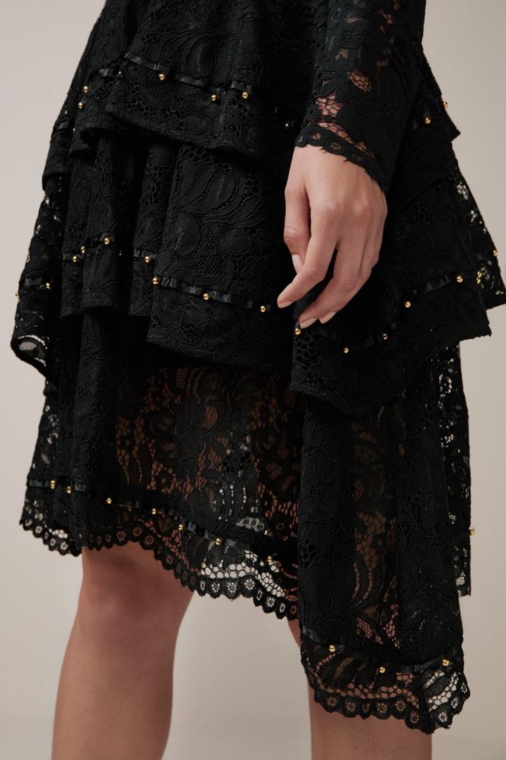 Keepsake Star Crossed Lace Skirt Black