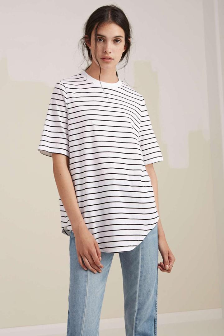 The Fifth The Fifth Nothing To Chance T-shirt White And Black Stripe